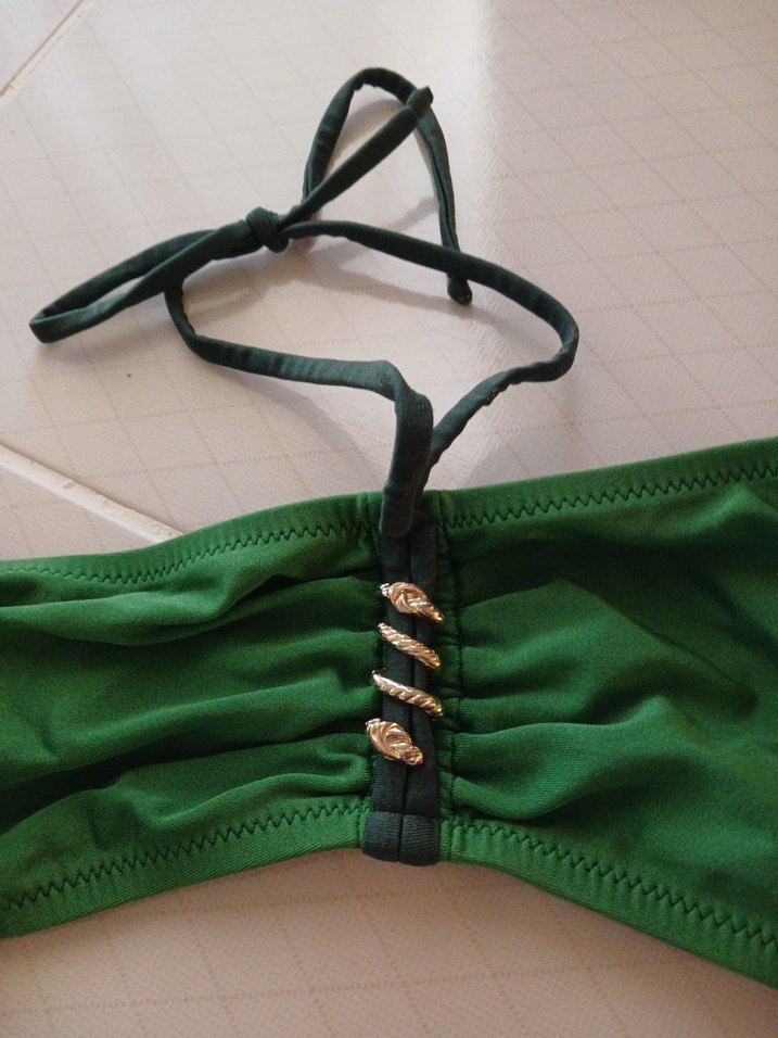 Koyu Yeşil İpli Kadın Bikini - Görsel 2