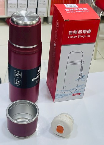 800 ml  Renkli Termosu - Lucky Sling 12 saat sıcak soğuk tutma - Görsel 6