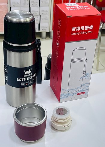 800 ml  Renkli Termosu - Lucky Sling 12 saat sıcak soğuk tutma - Görsel 3