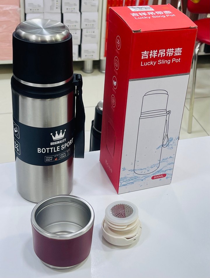 800 ml  Renkli Termosu - Lucky Sling 12 saat sıcak soğuk tutma - Görsel 3