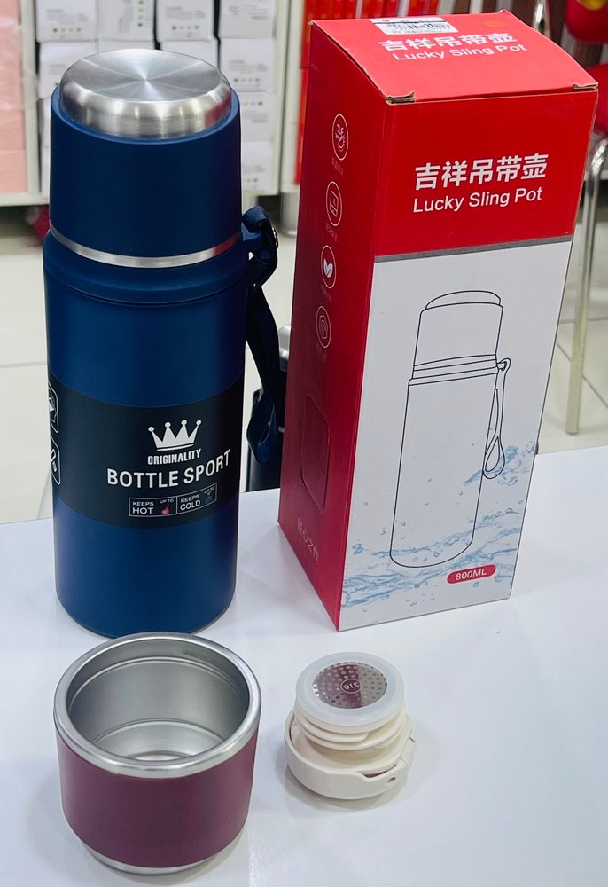 800 ml  Renkli Termosu - Lucky Sling 12 saat sıcak soğuk tutma - Görsel 2