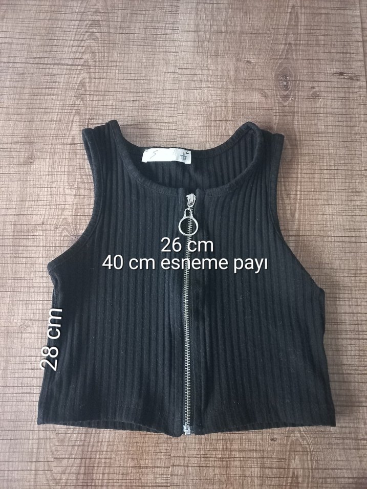 Kız Çocuk Siyah Fermuarlı Fit Yelek - Görsel 2