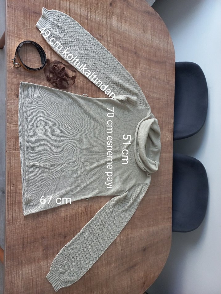 Degaje yaka triko kadın kazak - Görsel 3