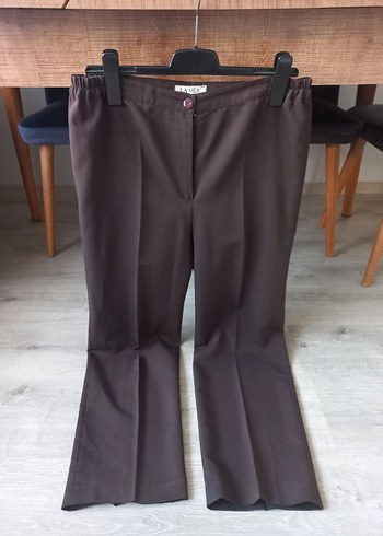 Beli Lastikli Kahverengi Kadın Kumaş Pantolon - Görsel 2