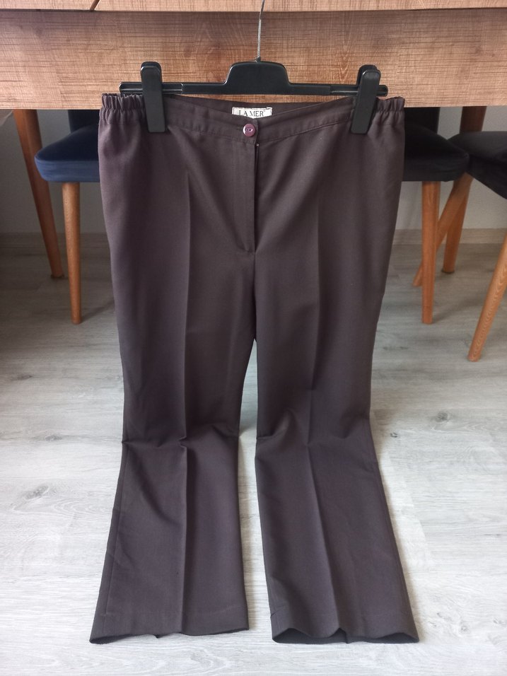 Beli Lastikli Kahverengi Kadın Kumaş Pantolon - Görsel 2