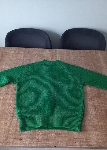 Kadın Yeşil Örgü Triko Kazak - Görsel 6