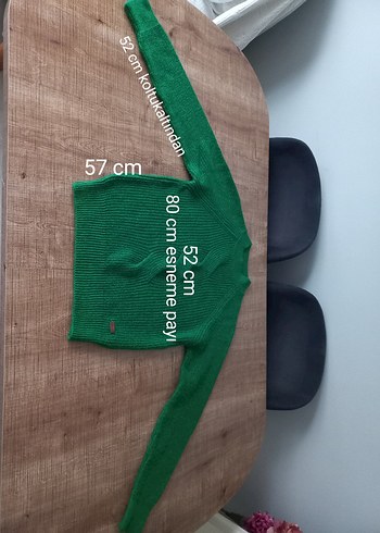 Kadın Yeşil Örgü Triko Kazak - Görsel 3