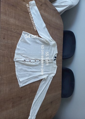 H&M Düğmeli Beyaz Keten Kadın Gömlek - Görsel 4