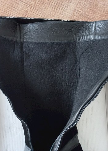 Siyah Süet Stiletto Topuklu Kemerli Çizme - Görsel 6