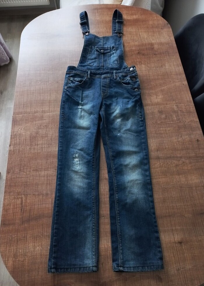 Kadın kot salopet tulum  - Görsel 2