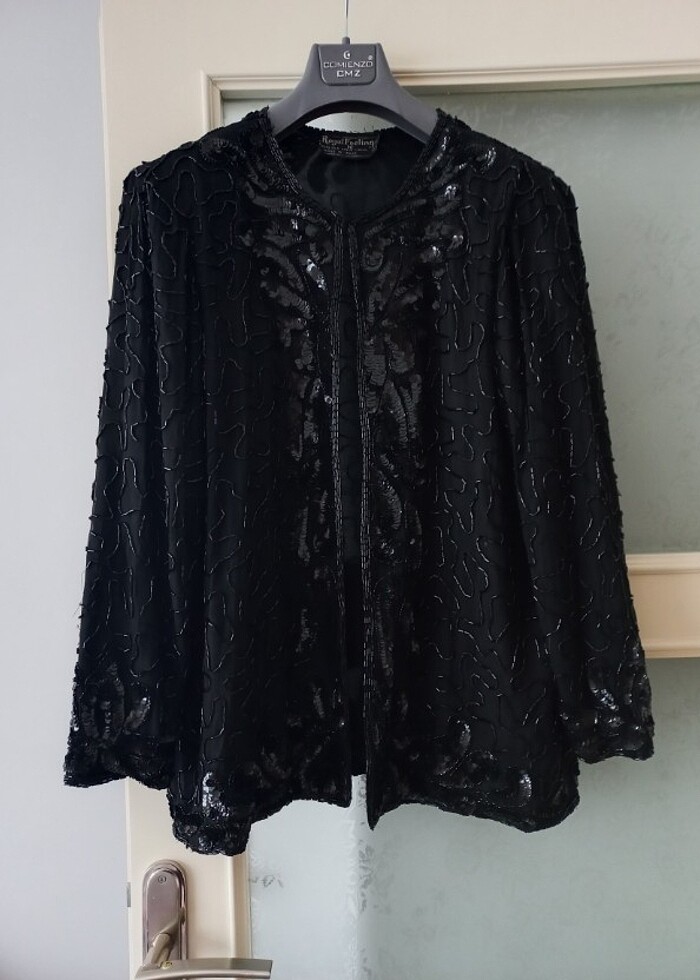 Pul boncuk işli abiye ceket - Görsel 4