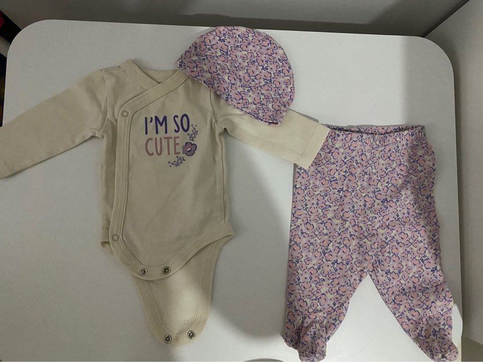 Pembe Baskılı Uzun Kollu Bebek Kıyafet Seti - Görsel 2