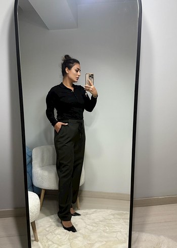 Asker yeşil lastik bel detay - Görsel 4