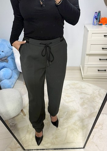 Asker yeşil lastik bel detay - Görsel 3