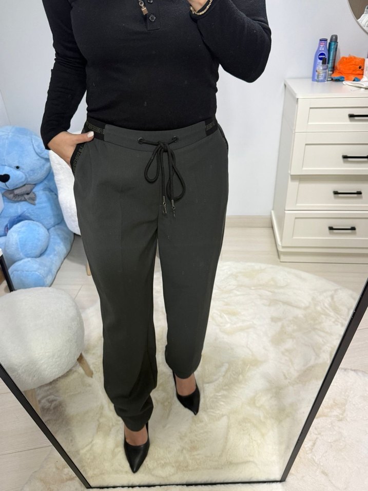 Asker yeşil lastik bel detay - Görsel 3