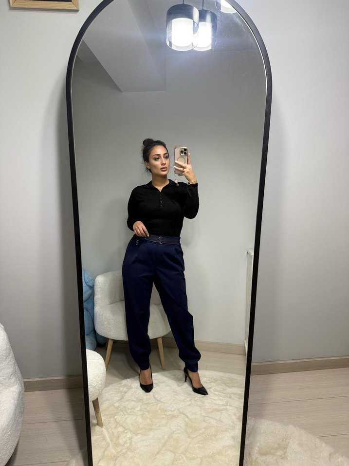 Lacivert  

Kadın Midi Cigarette Pantolon - Görsel 2