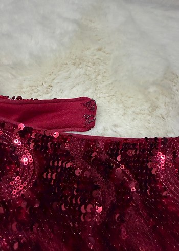 Kırmızı pul paletli Kadın Elbise - Görsel 3