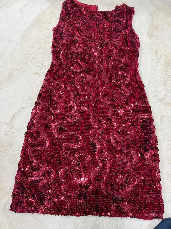 Kırmızı pul paletli  Kadın Elbise - Görsel 4