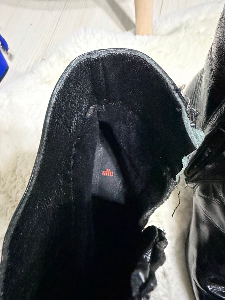 Siyah Deri Platform Topuklu Gotik Bot - Görsel 4