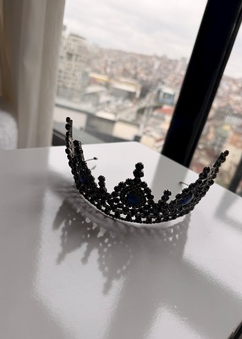 Mavi Parlak  nişan  Cam Taç - Görsel 2