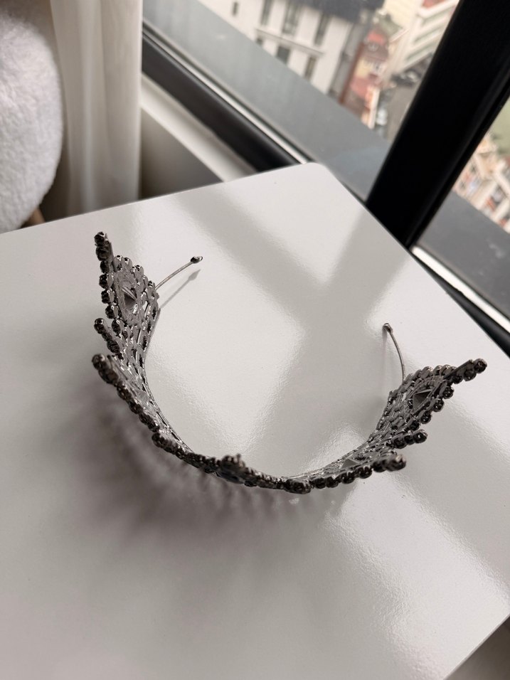 Mavi Parlak  nişan  Cam Taç - Görsel 3