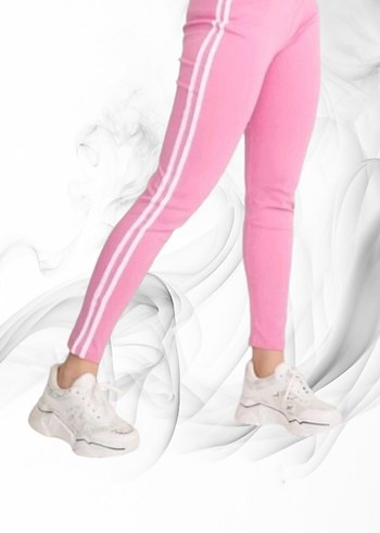 Pembe Çizgili Kadın Tayt