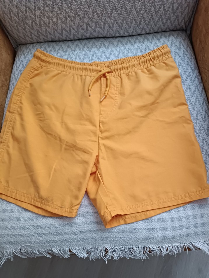 Erkek Parlak Sarı Mini Şort - Görsel 5