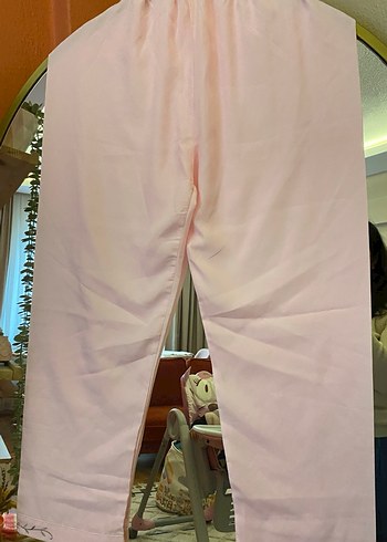 Pembe Kadın Pembe Pijama Takımı Saten - Görsel 4