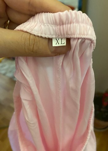 Pembe Kadın Pembe Pijama Takımı Saten - Görsel 2