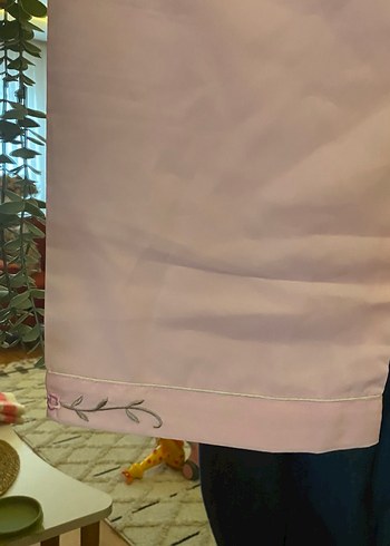 Pembe Kadın Pembe Pijama Takımı Saten - Görsel 3