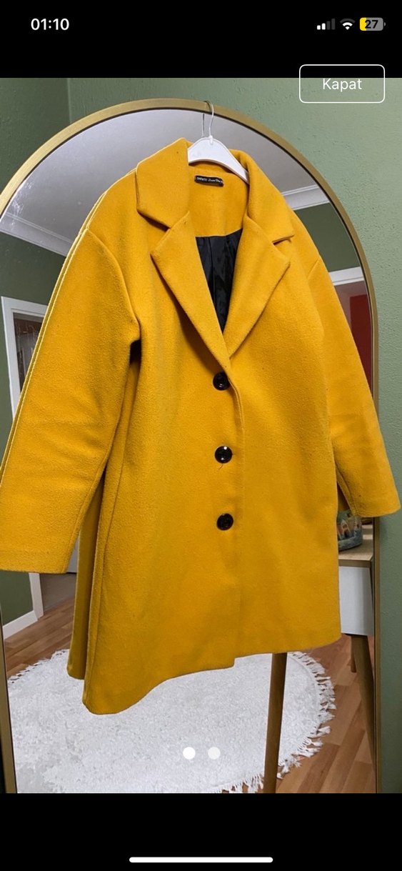 Siyah Uzun Kadın Kaban - Görsel 2