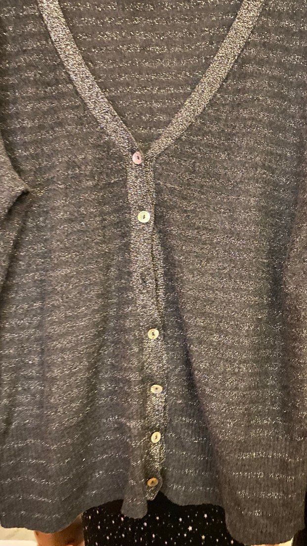 Gri Düğmeli Kadın Hırka - Görsel 4