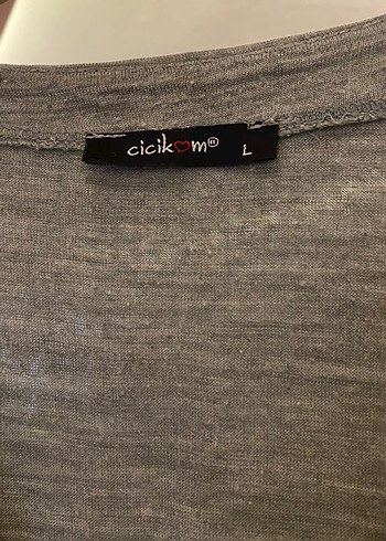 Gri Kadın Düğmeli Hırka - Görsel 2