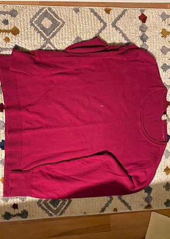 Kadın Bordo Pamuklu Uzun Kollu Kazak - Görsel 3