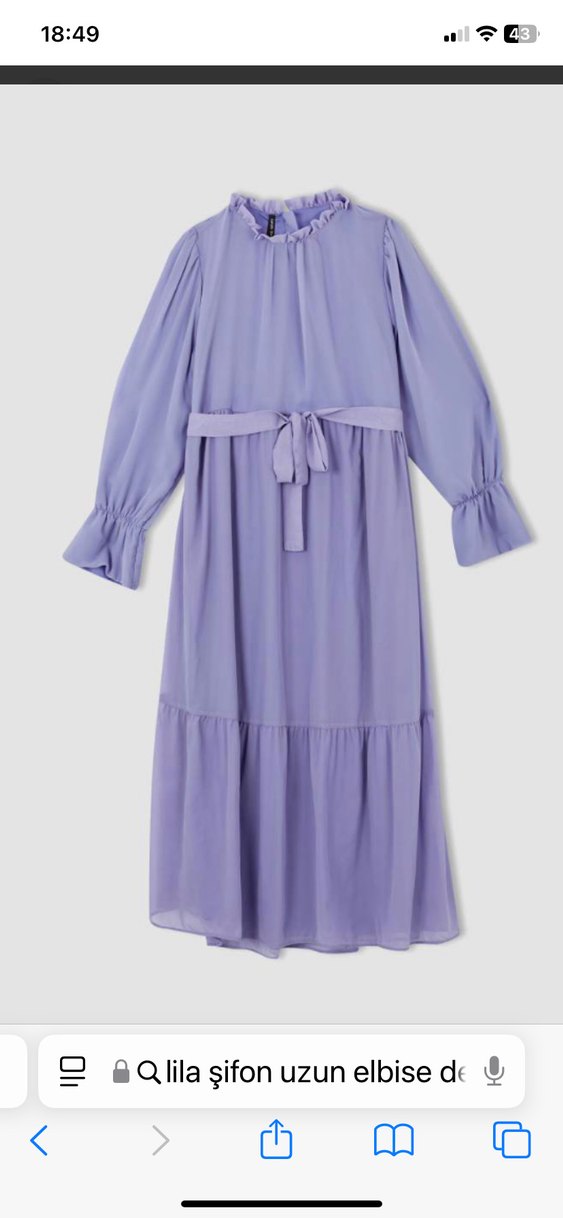 Kadın Mor Uzun Piliseli Elbise - Görsel 4