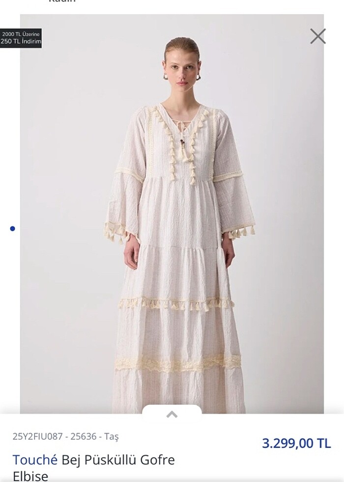 Püsüllü yaz elbisesi - Görsel 3