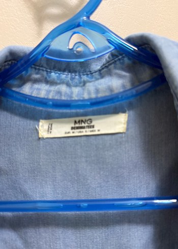 Gri Düğmeli Uzun Kollu Denim Gömlek - Görsel 2