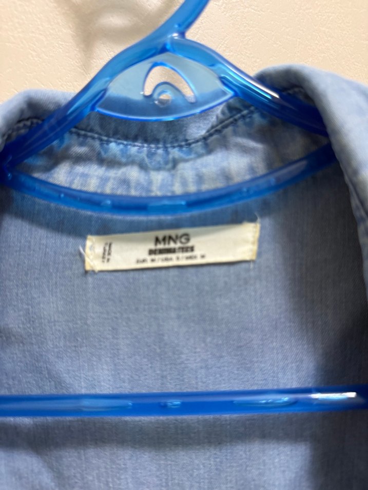 Gri Düğmeli Uzun Kollu Denim Gömlek - Görsel 2