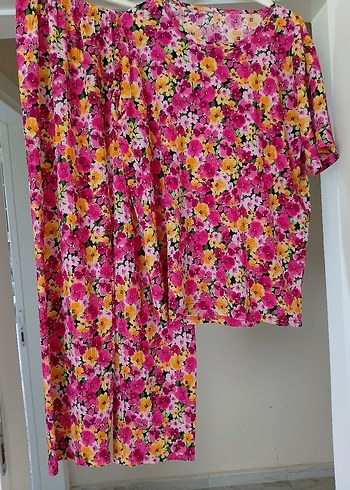 Renkli Batik Desen Uzun ikili Takımı - Görsel 2