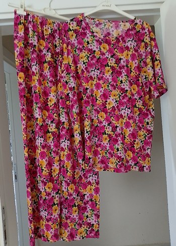 Renkli Batik Desen Uzun ikili Takımı - Görsel 3