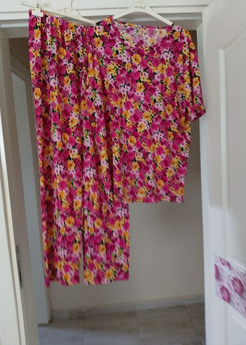 Renkli Batik Desen Uzun ikili Takımı - Görsel 6