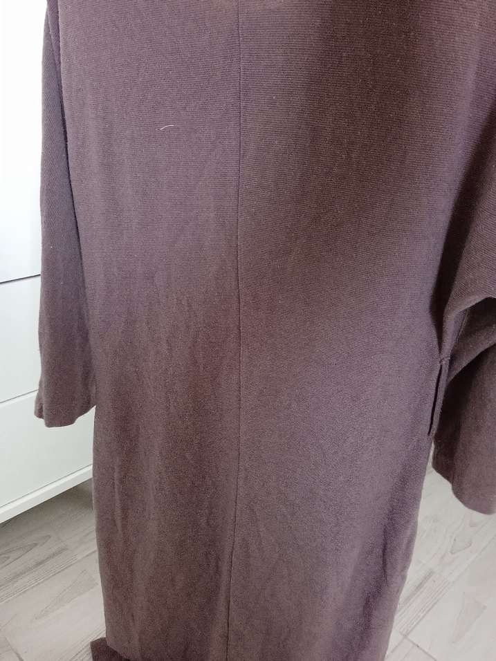 Kahverengi Salaş Hamile Midi Elbise - Görsel 5