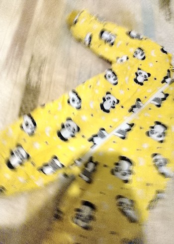 Sarı Panda Desenli Bebek Tulum - Görsel 6