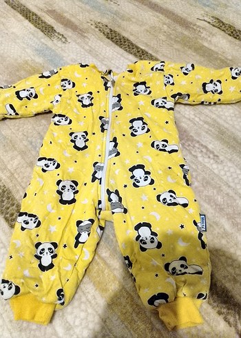 Sarı Panda Desenli Bebek Tulum - Görsel 3
