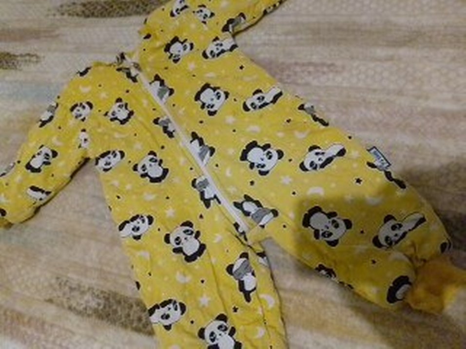 Sarı Panda Desenli Bebek Tulum - Görsel 4