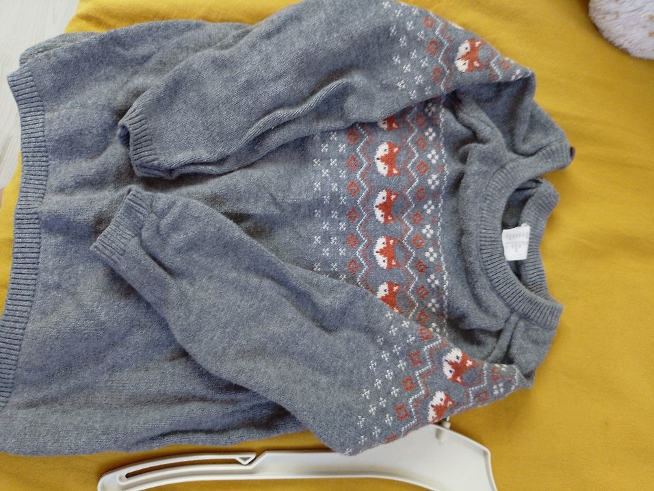 Gri Erkek Çocuk Örgü Kazak - Görsel 5