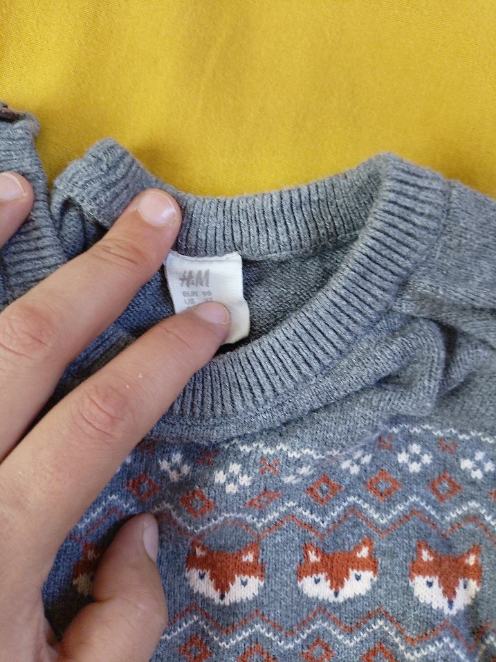 Gri Erkek Çocuk Örgü Kazak - Görsel 2