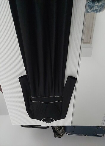 Siyah saten elbise - Görsel 5