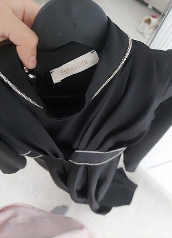 Siyah saten elbise - Görsel 7