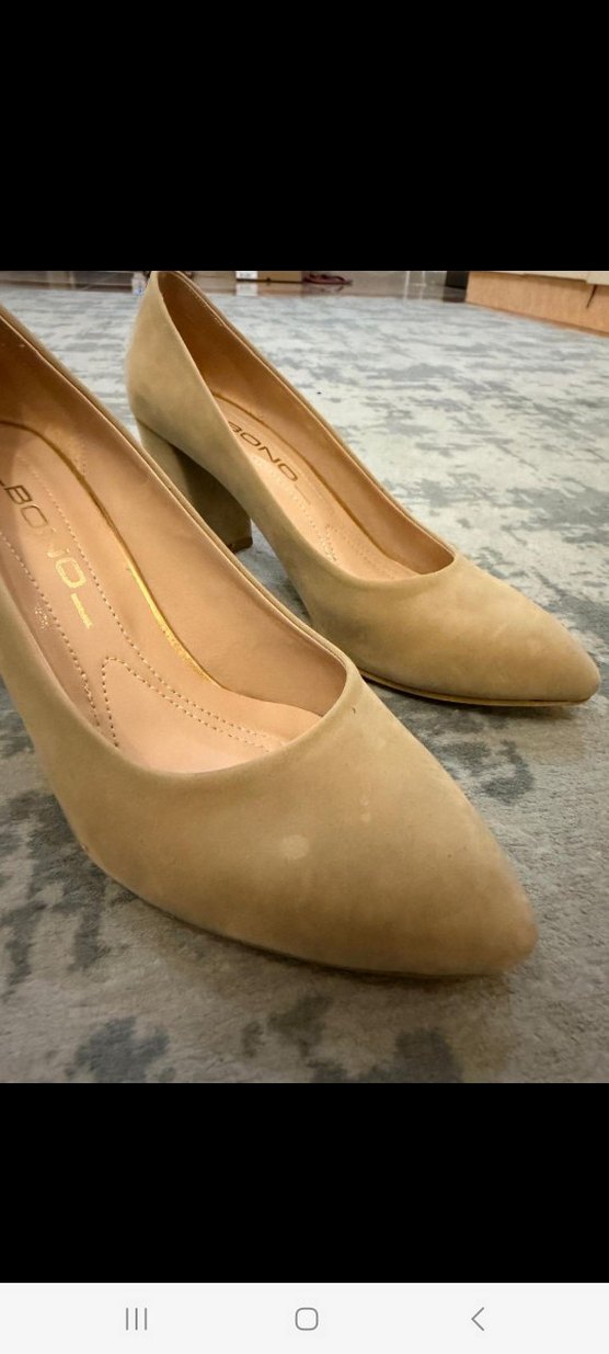 Bej Süet Kadın Topuklu Stiletto - Görsel 4